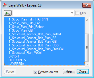 AutoCAD layer walk