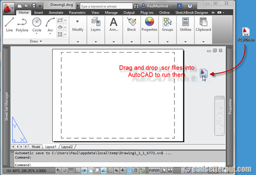 Dragging a SCR script file into AutoCAD