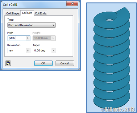Input Parameters in Coil Dialog Box