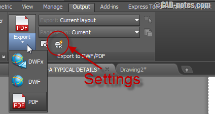 AutoCAD Export PDF settings