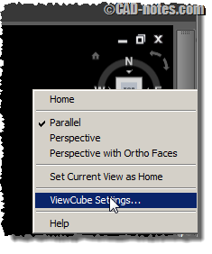 AutoCAD Viewcube settings