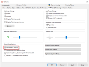Enable Object Snap to Hatch | CADnotes